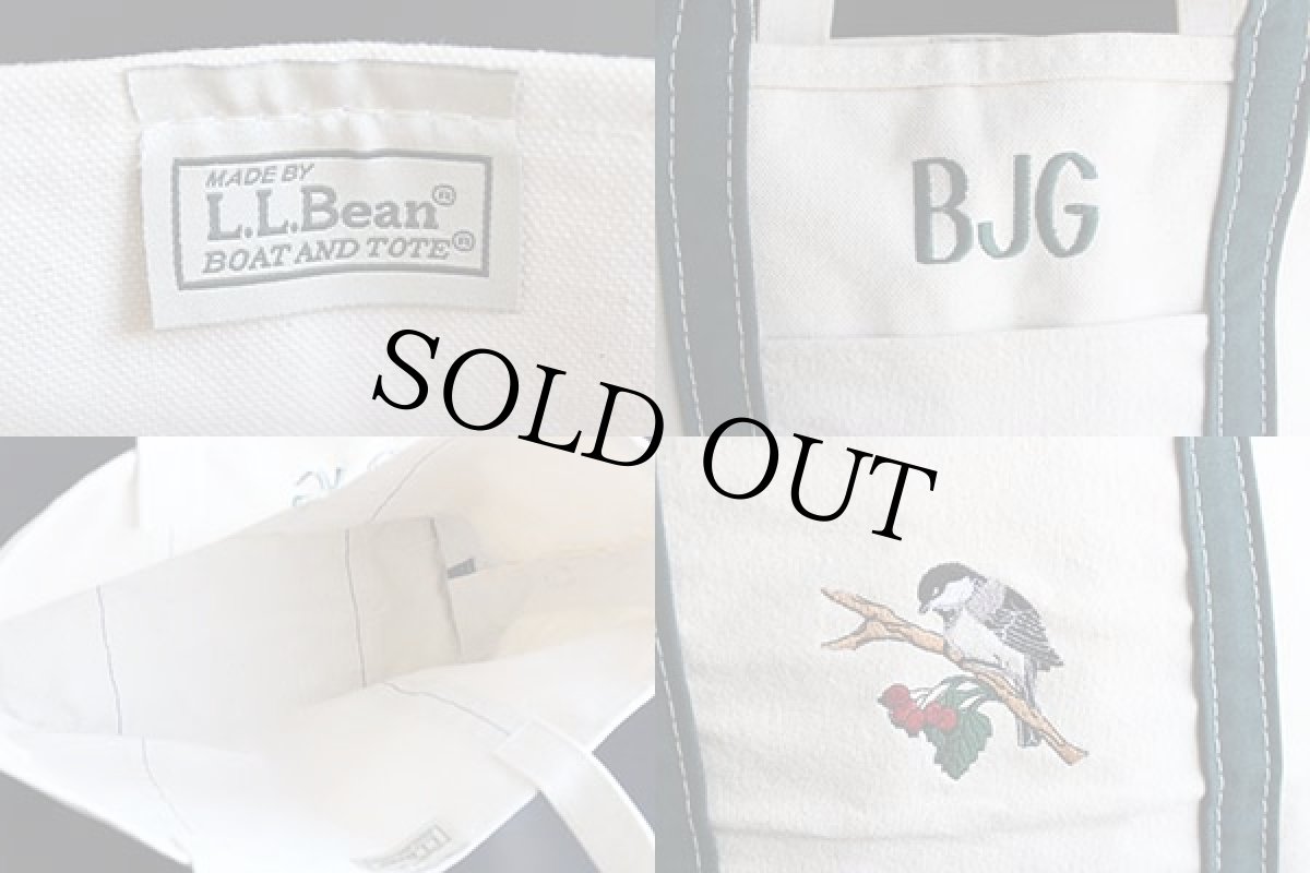 画像3: L.L.Bean BOAT AND TOTE 鳥刺繍 キャンバス トートバッグ 緑 M★ミディアム (3)
