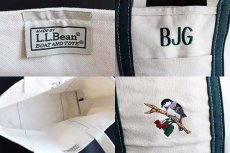 画像3: L.L.Bean BOAT AND TOTE 鳥刺繍 キャンバス トートバッグ 緑 M★ミディアム (3)
