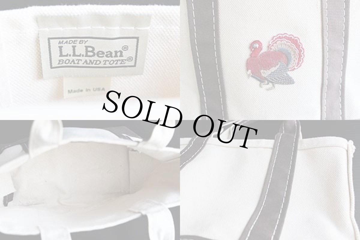 画像3: USA製 L.L.Bean BOAT AND TOTE パッチ付き キャンバス トートバッグ 茶 ミニ (3)