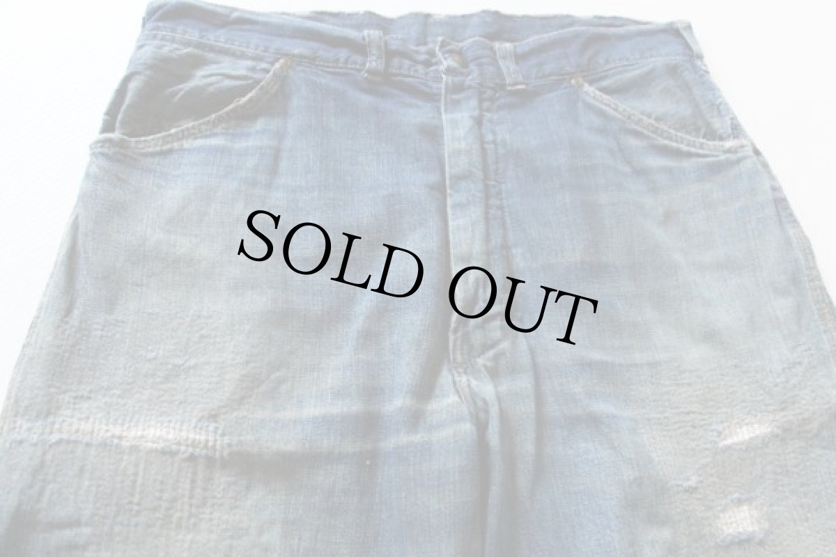 画像2: 60s BIGMACビッグマック デニム ペインターパンツ ボロ W34 (2)