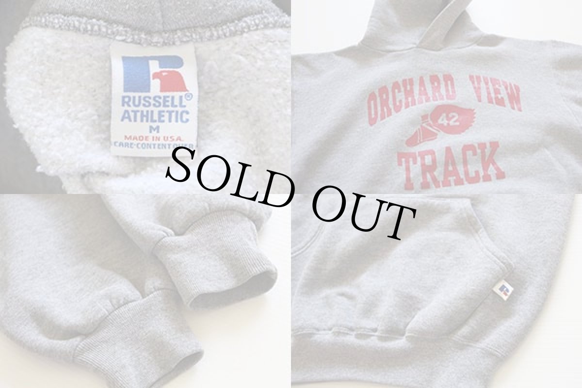 画像3: 90s USA製 ラッセル ウイングフット 三段中抜き スウェットパーカー グレー (3)