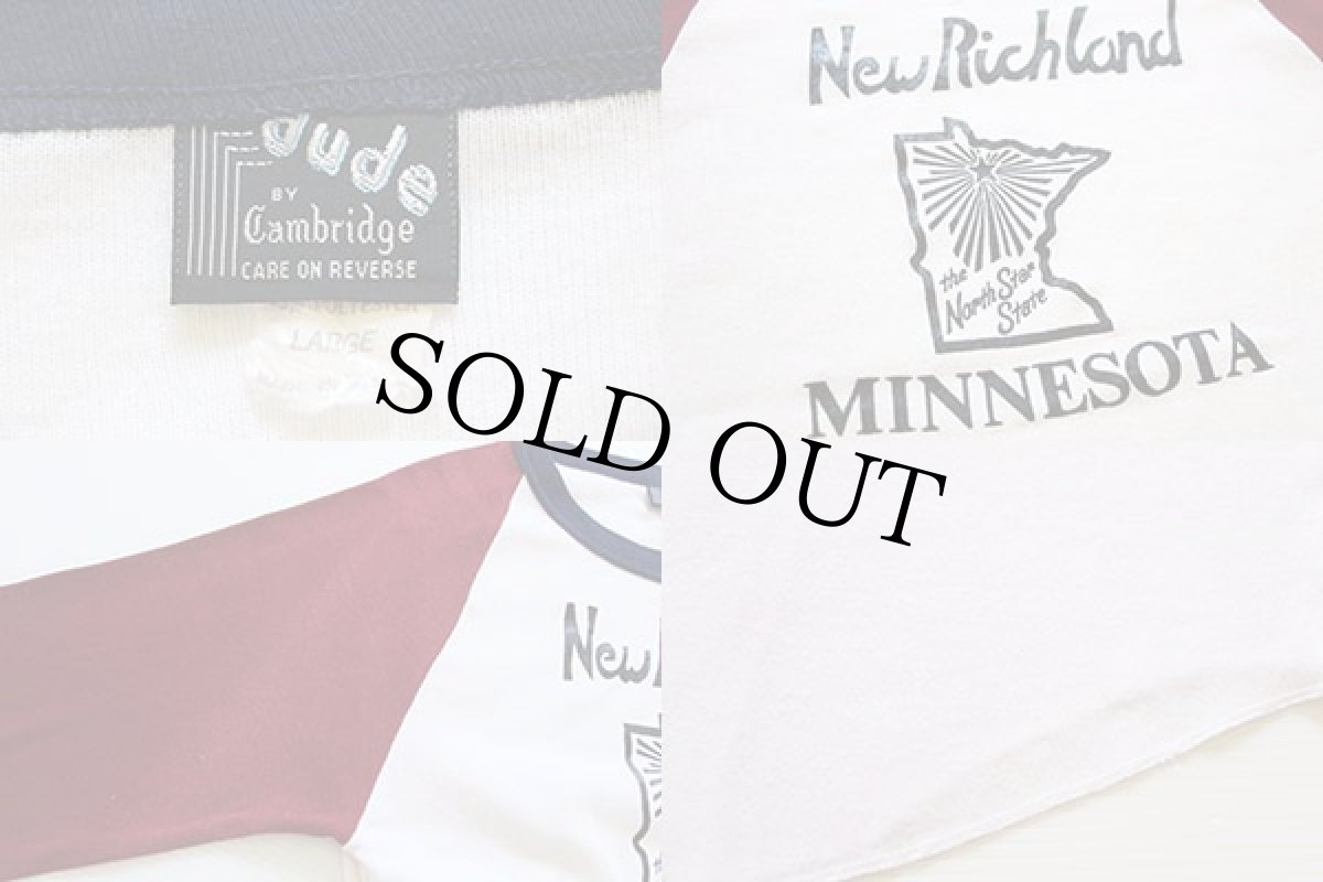 画像4: 70s USA製 New Richland ツートン 七分袖 ラグランTシャツ (4)