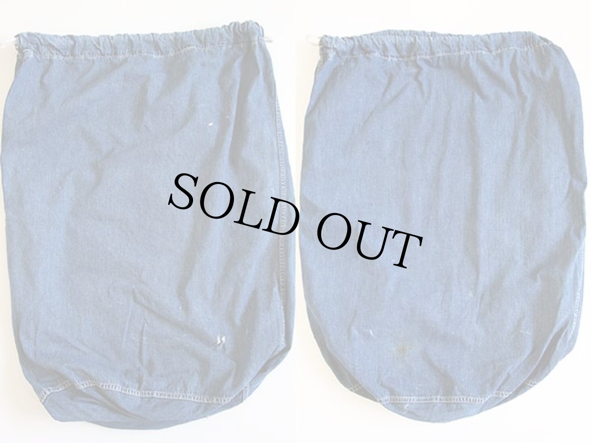 画像2: 40s 米軍 U.S.ARMY インディゴ デニム バラックバッグ★ランドリーバッグ (2)