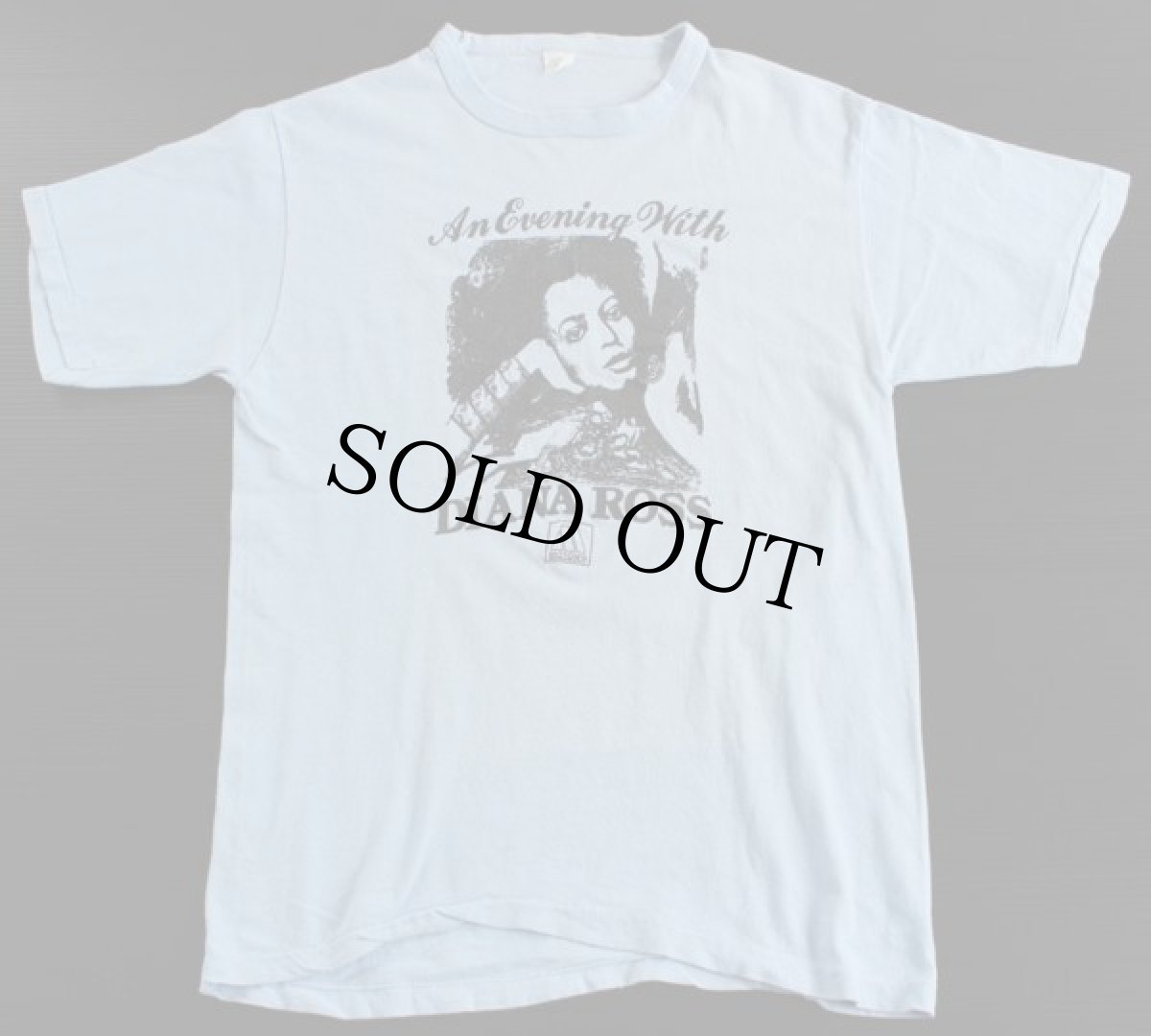 画像2: 70s USA製 An Evening with DIANA ROSS ダイアナ ロス コットンTシャツ 水色 (2)