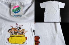 画像3: 90s USA製 The Flintstones フリントストーン コットンTシャツ 白 L (3)