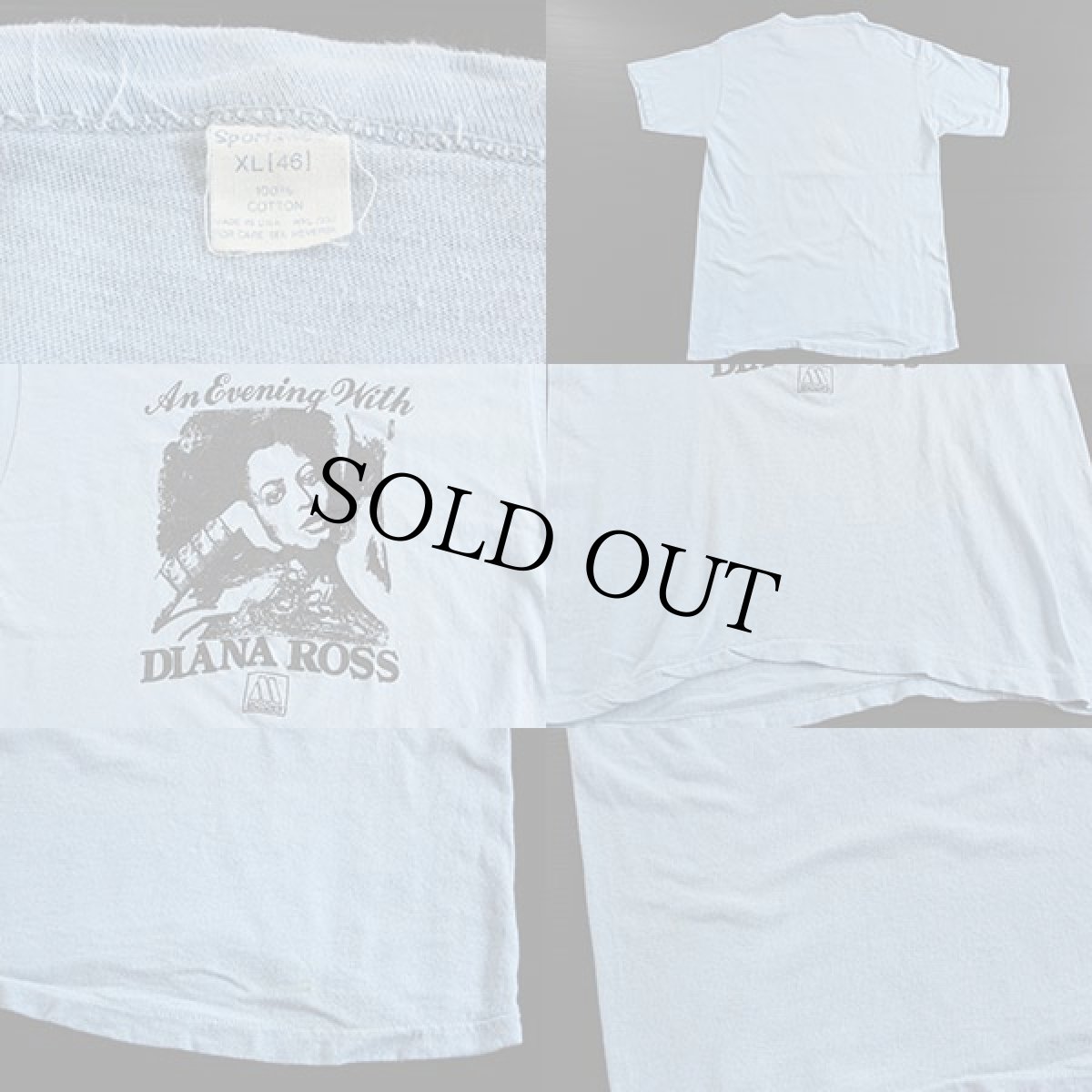 画像3: 70s USA製 An Evening with DIANA ROSS ダイアナ ロス コットンTシャツ 水色 (3)