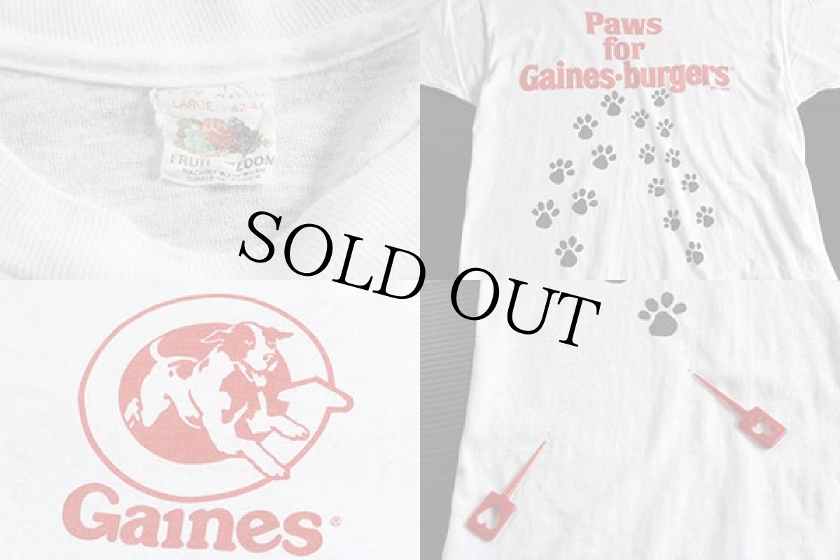 画像3: 70s USA製 Gaines 両面 染み込みプリント コットンTシャツ 白 L (3)