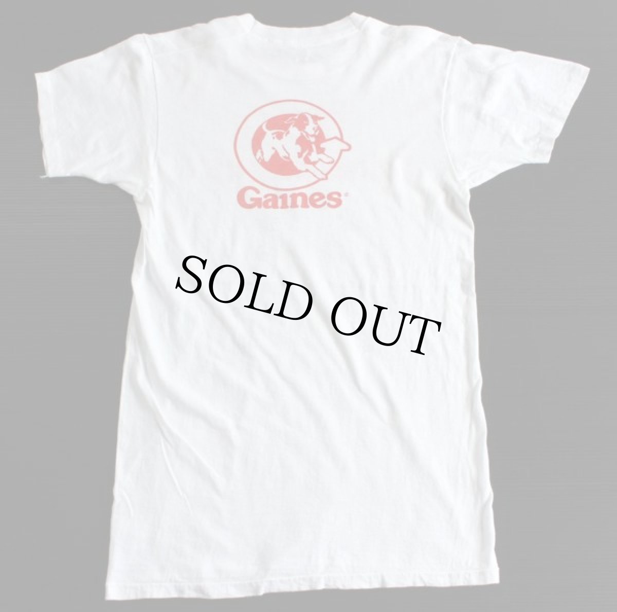 画像2: 70s USA製 Gaines 両面 染み込みプリント コットンTシャツ 白 L (2)