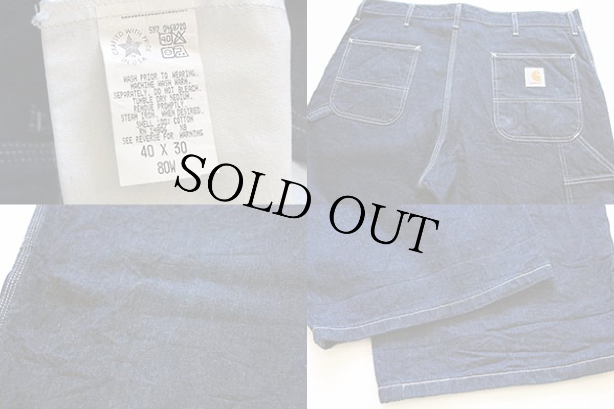 画像3: 90s USA製 carharttカーハート デニム ペインターパンツ 40x30 (3)