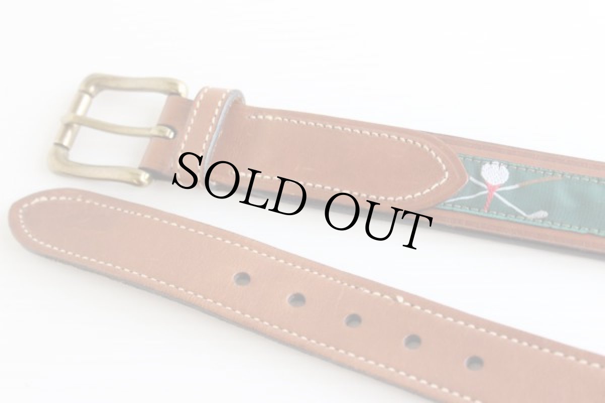 画像2: 90s USA製 TOMMY HILFIGERトミーヒルフィガー ゴルフ柄 レザーベルト34 (2)