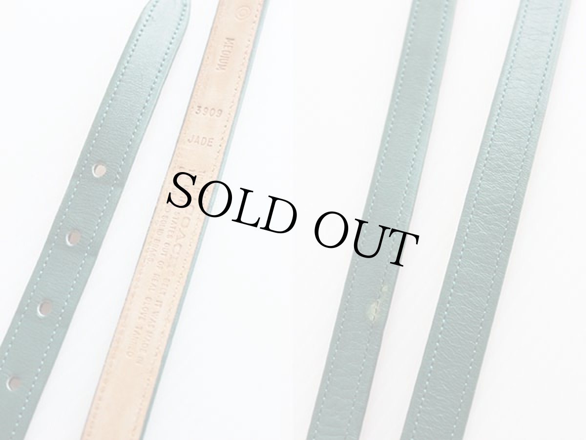 画像3: USA製 COACHコーチ カウハイド レザーベルト 緑 M★481 (3)