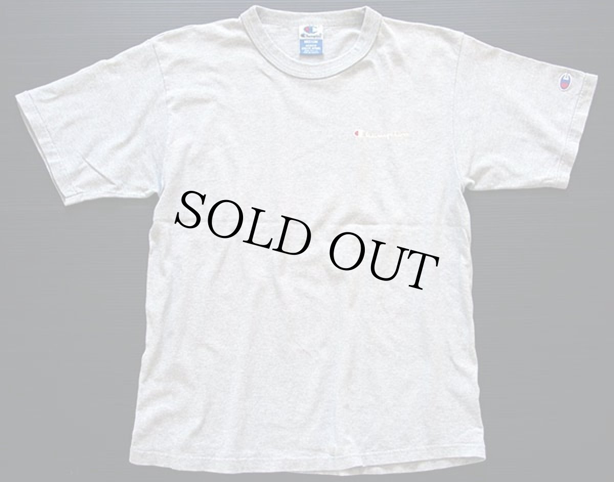 画像2: 90s USA製 Championチャンピオン ワンポイント スクリプト ロゴ 88/12 Tシャツ グレー M (2)