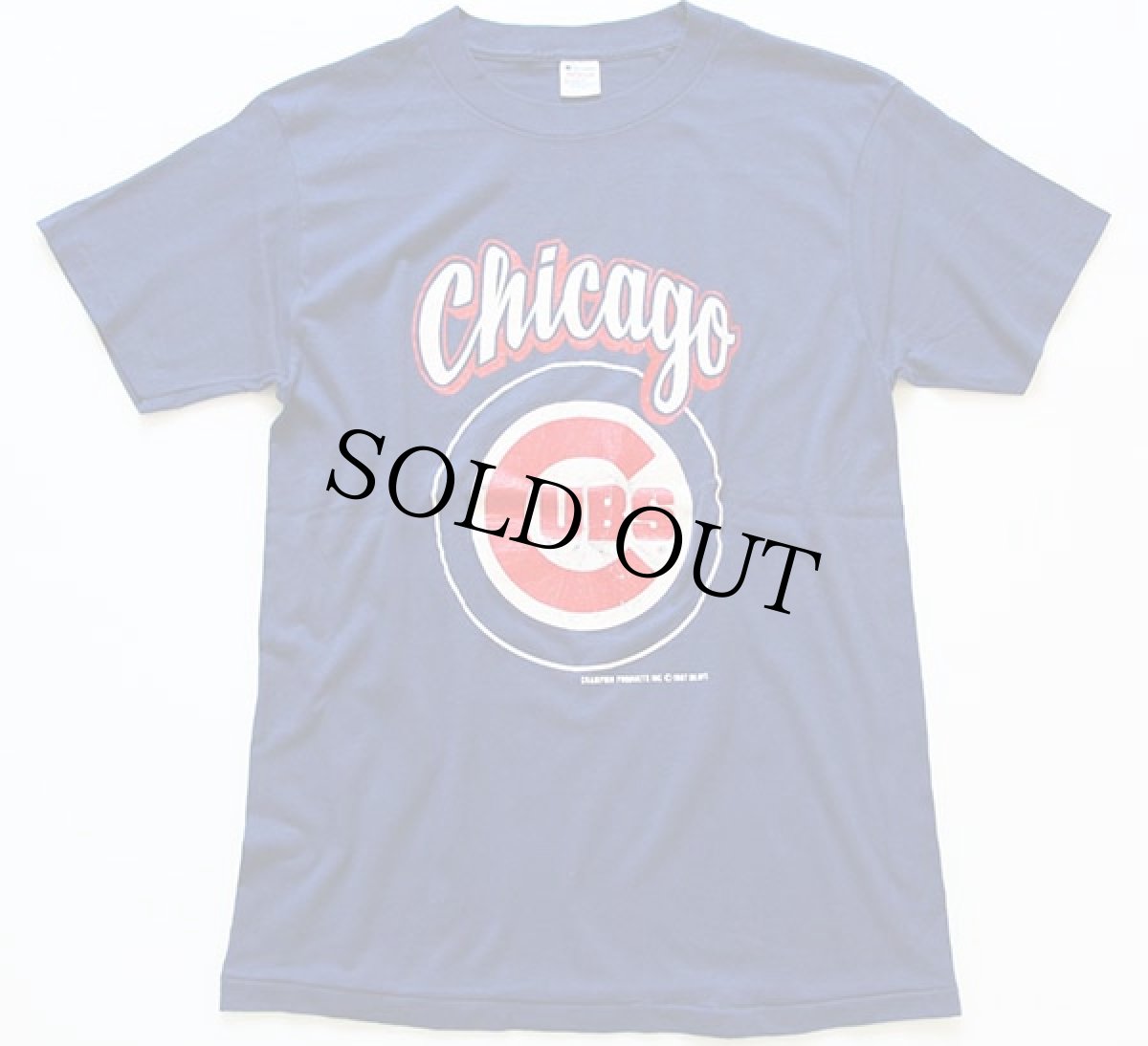 画像2: 80s USA製 Championチャンピオン MLB CHICAGO CUBS Tシャツ 紺 M (2)