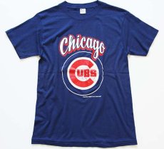 画像2: 80s USA製 Championチャンピオン MLB CHICAGO CUBS Tシャツ 紺 M (2)