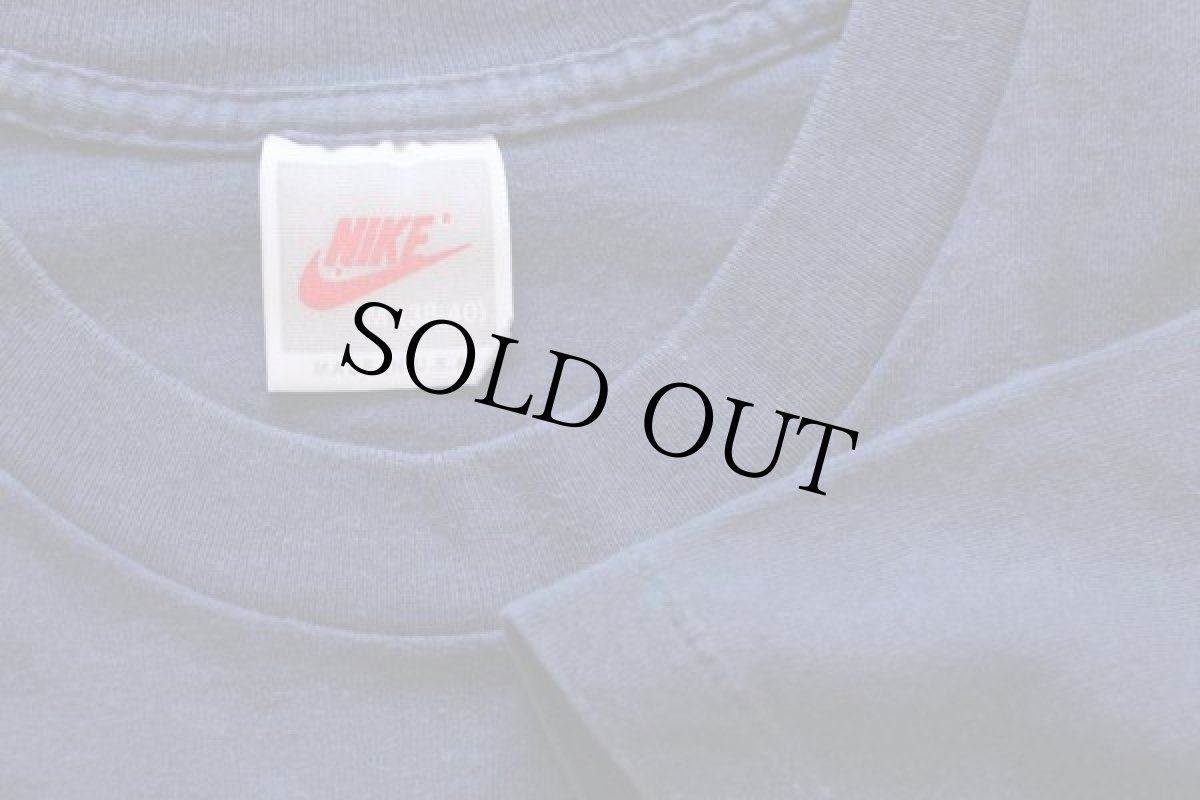 画像3: 90s USA製 NIKEナイキ コットン 無地 Tシャツ 紺 M (3)