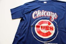 画像1: 80s USA製 Championチャンピオン MLB CHICAGO CUBS Tシャツ 紺 M (1)