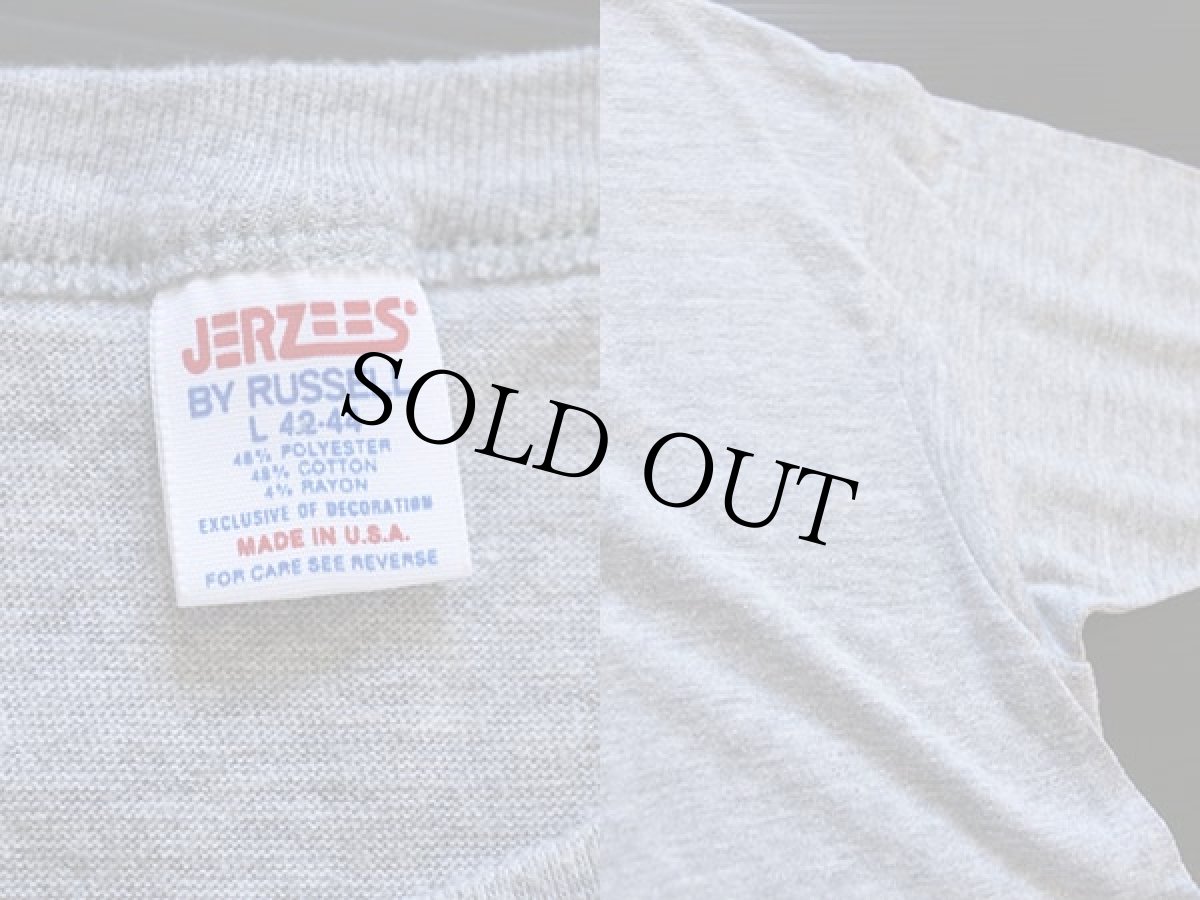 画像3: 80s USA製 JERZEES 無地 バインダーネック Tシャツ 杢グレー L (3)