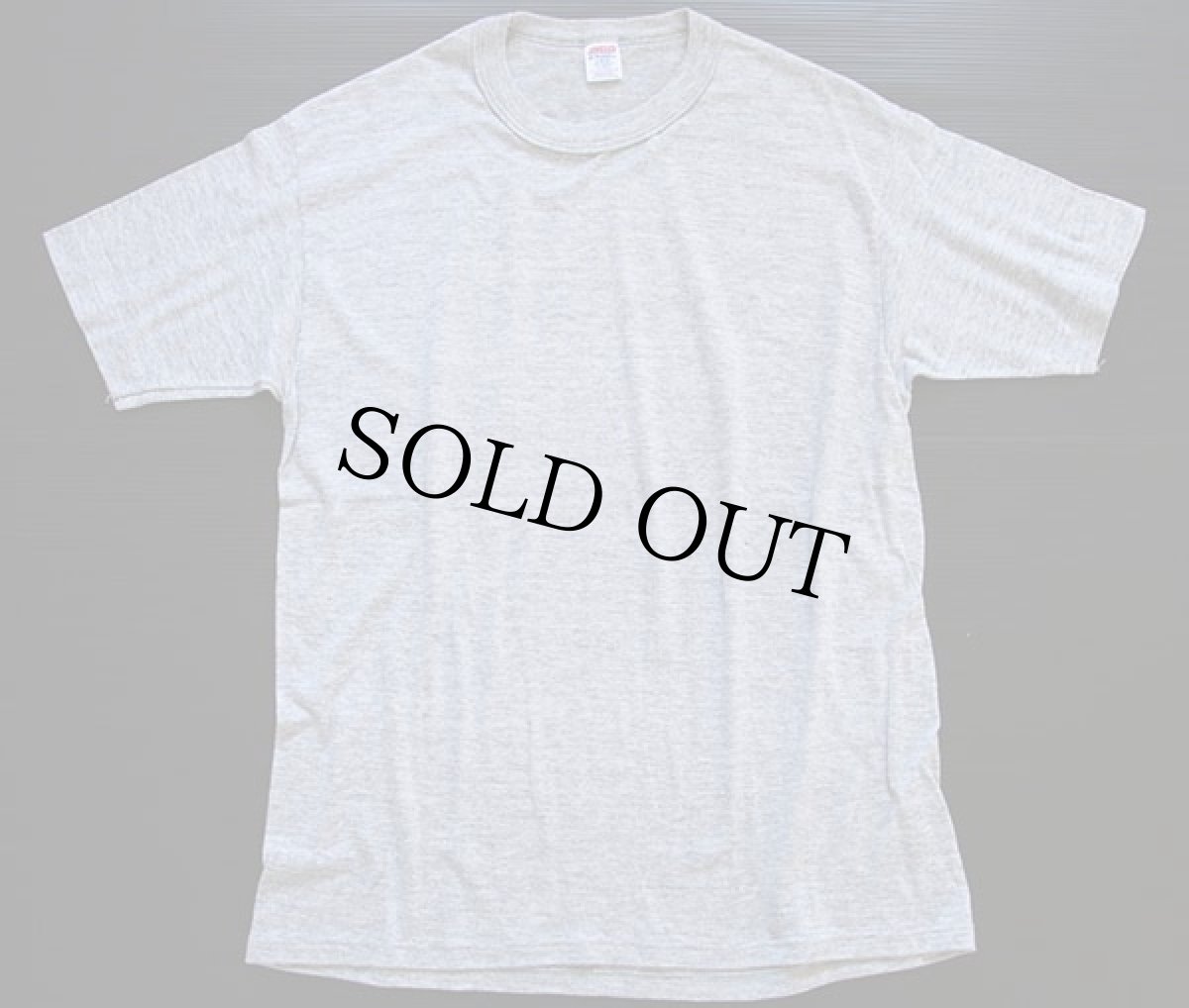 画像2: 80s USA製 JERZEES 無地 バインダーネック Tシャツ 杢グレー L (2)