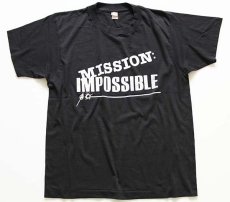 画像2: 80s USA製 MISSION IMPOSSIBLE Tシャツ 黒 L (2)