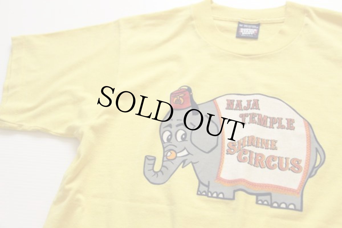 画像1: 90s USA製 SHRINE CIRCUS フリーメイソン シュライナー Tシャツ 黄 M (1)