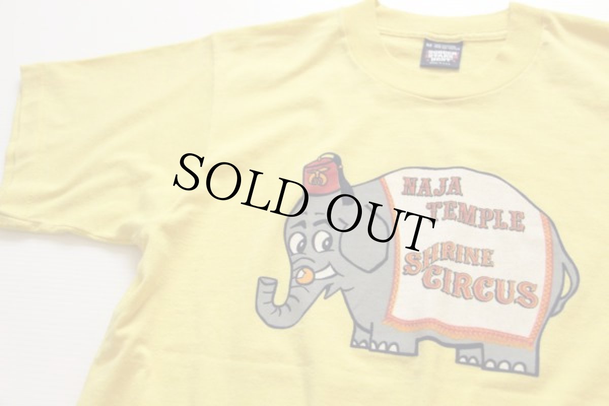 画像1: 90s USA製 SHRINE CIRCUS フリーメイソン Tシャツ 黄 M (1)