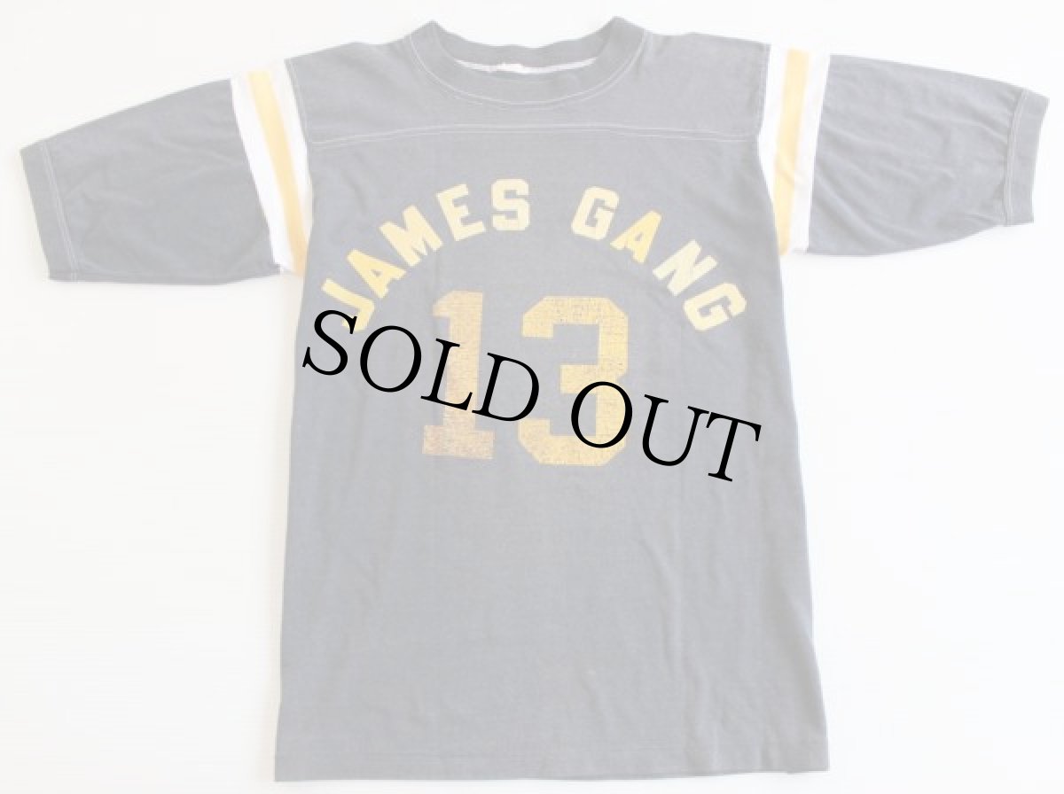 画像1: 80s JAMES GANG 13 ナンバリング フットボールTシャツ 炭黒 (1)