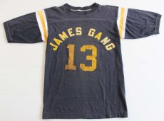 画像1: 80s JAMES GANG 13 ナンバリング フットボールTシャツ 炭黒 (1)