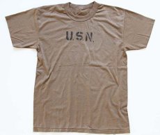 画像2: 80s U.S.N. Tシャツ 茶 (2)