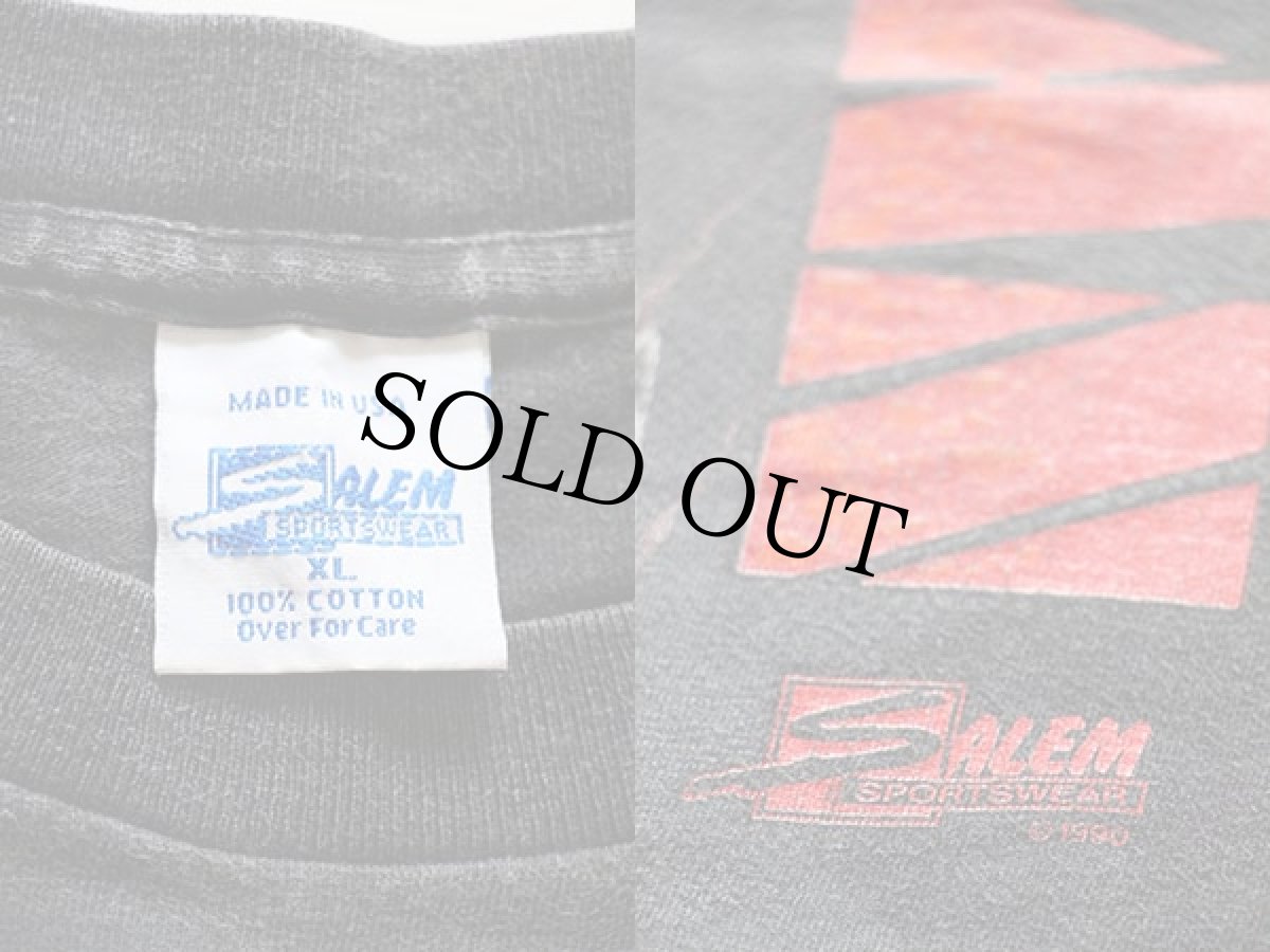 画像3: 90s USA製 SALEM BULLS シカゴ ブルズ ジョーダン コットンTシャツ 炭黒 XL (3)