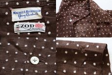 画像3: 50s MAURICE L ROTHSCHILD IZOD OF LONDON ドット柄 半袖ガーゼシャツ 茶 M (3)
