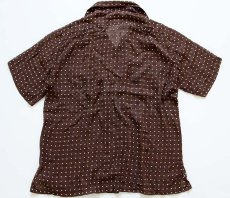 画像2: 50s MAURICE L ROTHSCHILD IZOD OF LONDON ドット柄 半袖ガーゼシャツ 茶 M (2)