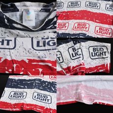 画像3: 90s USA製 BUD LIGHTバドライト オールオーバープリント コットンTシャツ L★Budweiserバドワイザー (3)