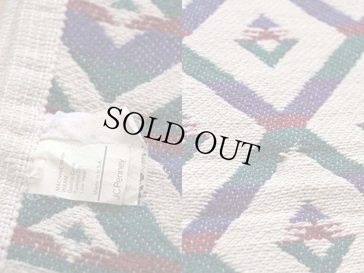 画像3: 70s USA製 JCPenney 総柄 ラグ★ブランケット (3)