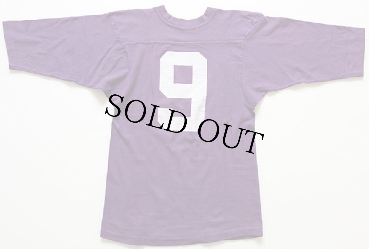 画像2: 70s USA製 Championチャンピオン NFL MINNESOTA VIKINGS 9 ナンバリング フットボールTシャツ 紫 S (2)