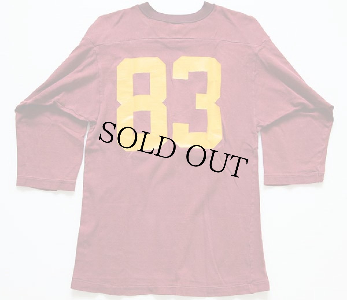 画像2: 70s USA製 Championチャンピオン MINNESOTA 83 ナンバリング フットボールTシャツ バーガンディ M (2)