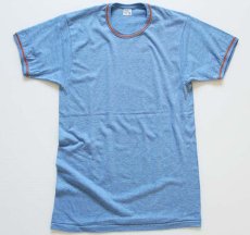 画像2: 70s JCPenney 無地 Tシャツ 杢ブルー M (2)