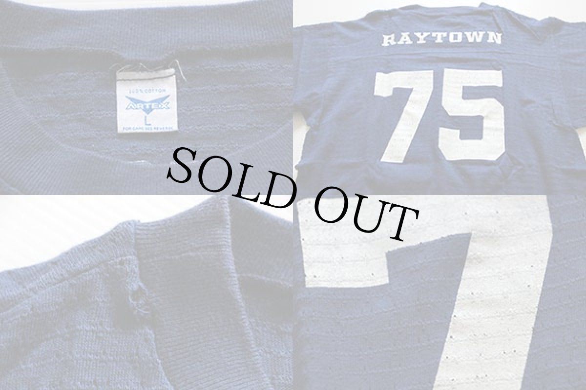 画像3: 70s ARTEX 75 ナンバリング フットボールTシャツ 紺 L (3)