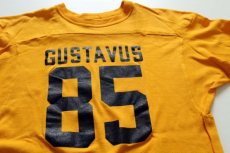 画像2: 80s USA製 Championチャンピオン GUSTAVUS 85 ナンバリング コットン フットボールTシャツ 黄 L (2)