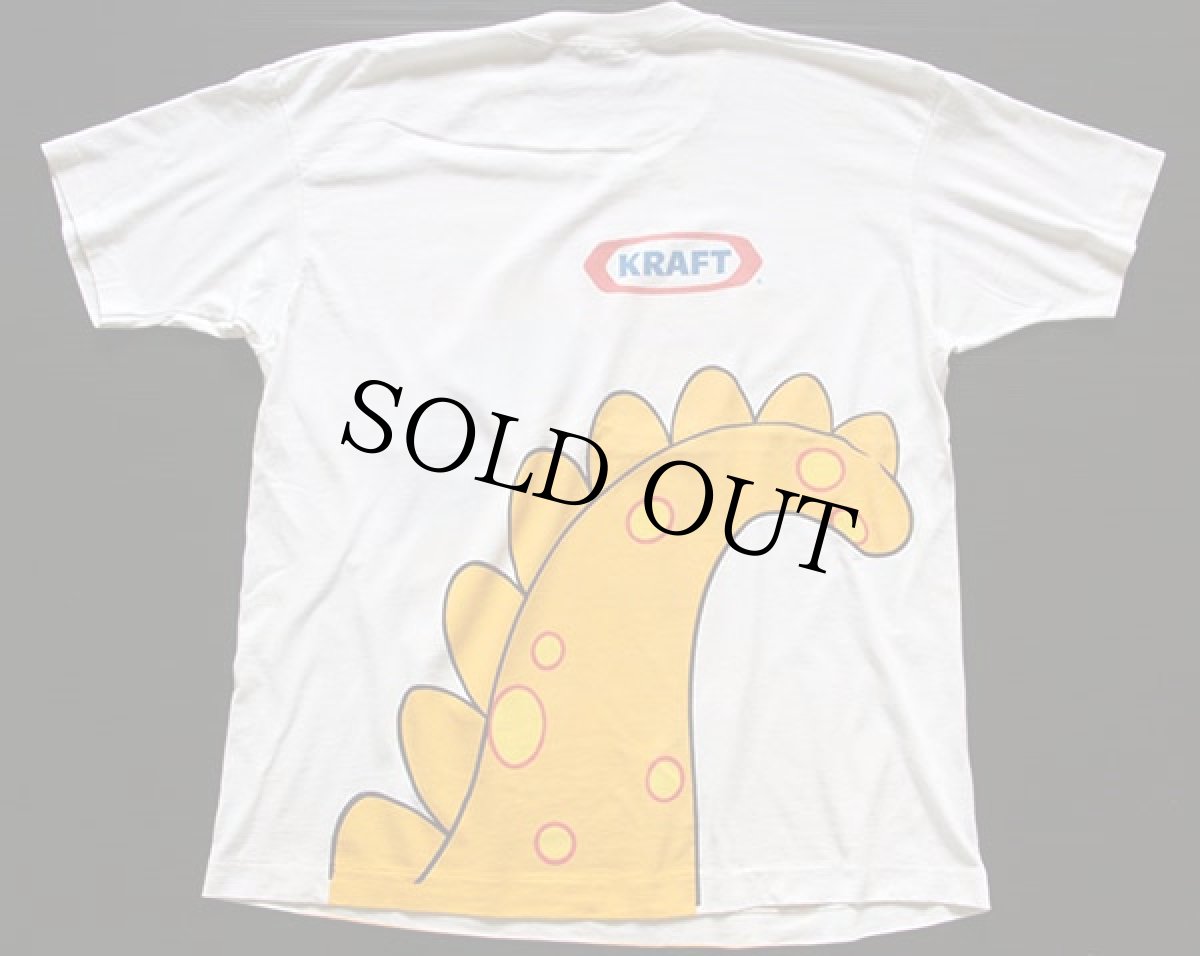 画像2: 90s USA製 KRAFT CHEESASAURUS REX 全面プリント Tシャツ 白 XL (2)
