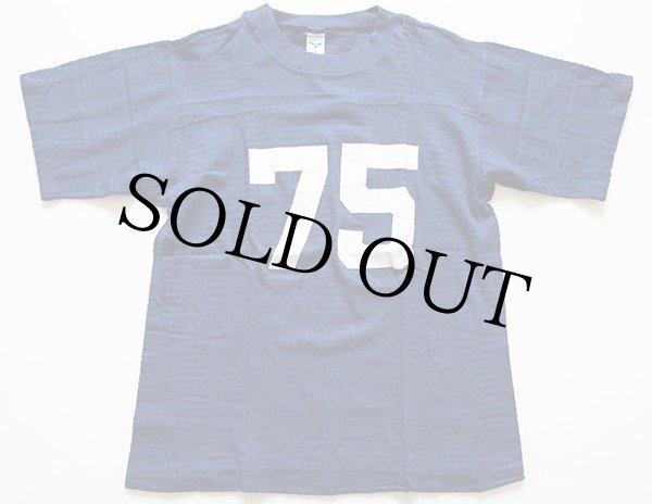 70s ARTEX 75 ナンバリング フットボールTシャツ 紺 L