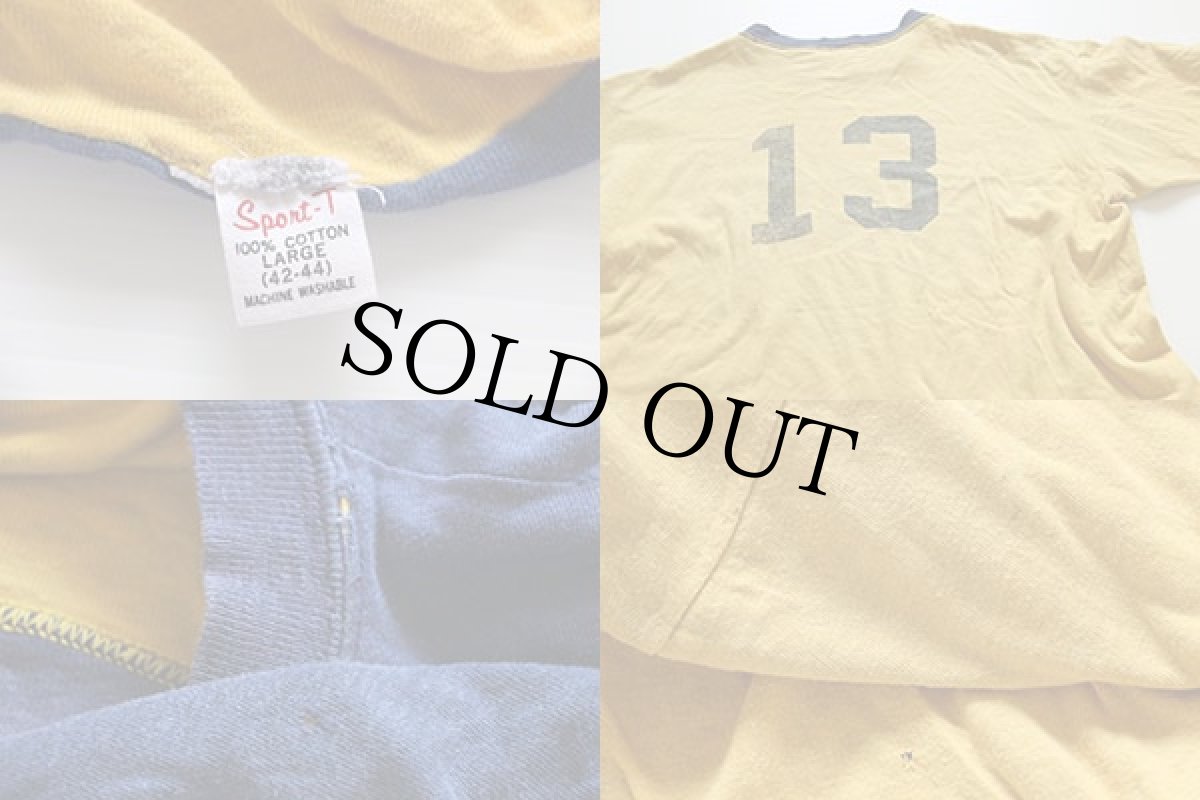 画像3: 80s 13 ナンバリング リバーシブルTシャツ 紺×黄 (3)