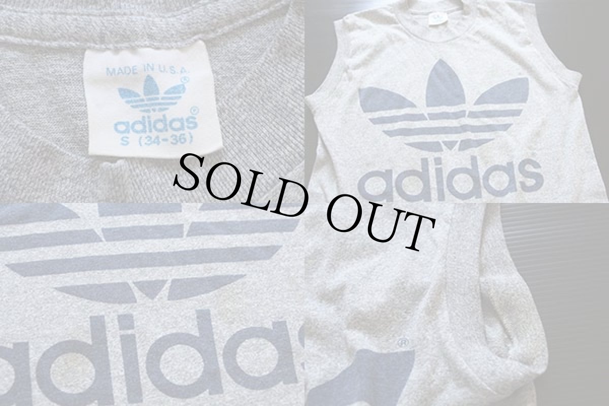 画像3: 80s USA製 adidasアディダス トレフォイル ビッグロゴ ノースリーブTシャツ (3)