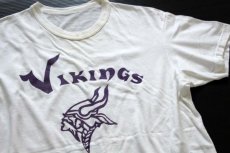 画像1: 70s NFL Vikings コットンTシャツ 白 (1)