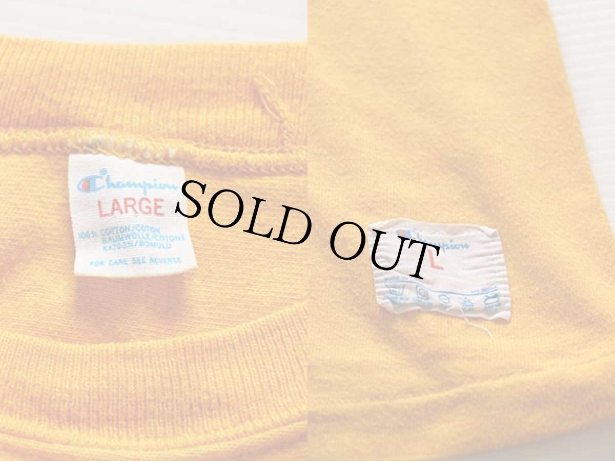 画像3: 80s USA製 Championチャンピオン GUSTAVUS 85 ナンバリング コットン フットボールTシャツ 黄 L (3)