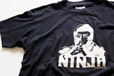 画像1: 80s USA製 Hanes NINJA 忍者 Tシャツ 黒 M (1)