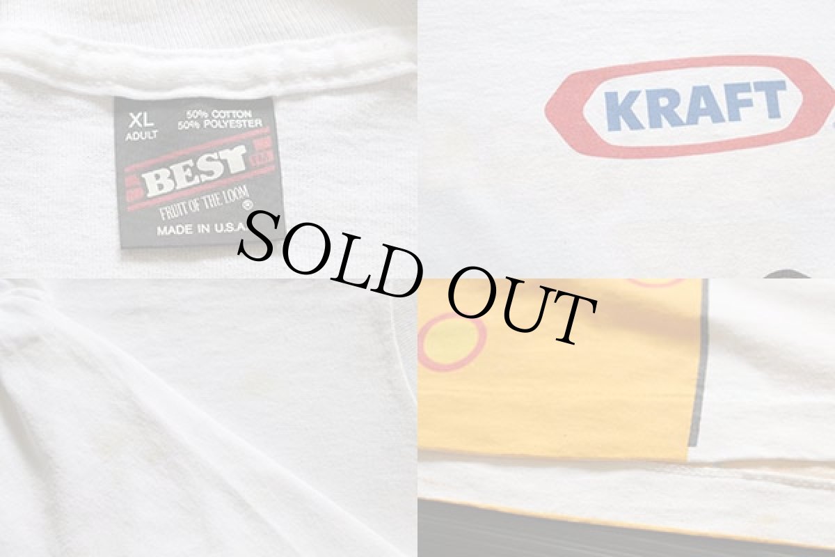 画像3: 90s USA製 KRAFT CHEESASAURUS REX 全面プリント Tシャツ 白 XL (3)