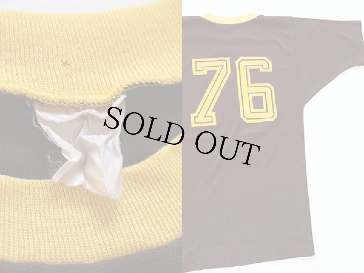 画像3: 80s 76 ナンバリング フットボールTシャツ 茶×黄 (3)