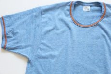 画像1: 70s JCPenney 無地 Tシャツ 杢ブルー M (1)