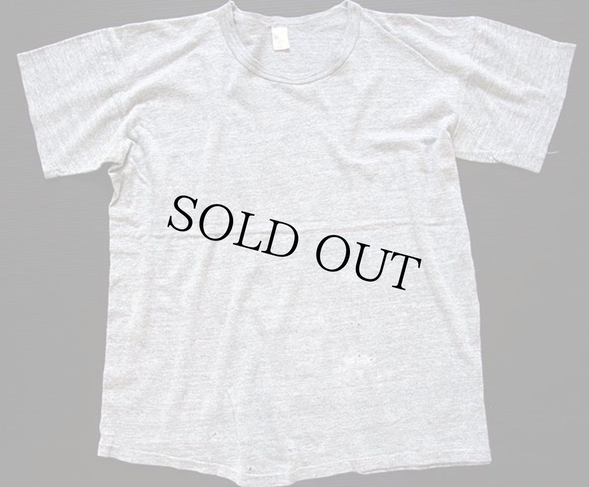 画像2: 70s USA製 SPORTSWEAR 無地 バインダーネック Tシャツ 杢グレー L (2)