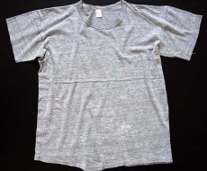 画像2: 70s USA製 SPORTSWEAR 無地 バインダーネック Tシャツ 杢グレー L (2)